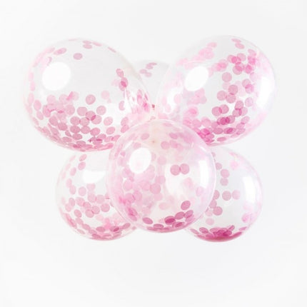 Globos Confeti Rosa Claro 30cm 6pcs