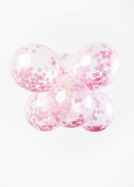 Globos Confeti Rosa Claro 30cm 6pcs