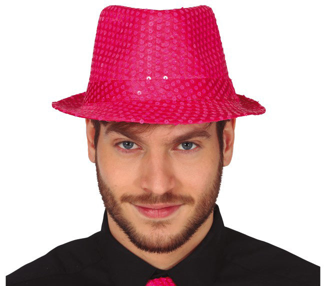 Gorro Paillette Rosa Neón