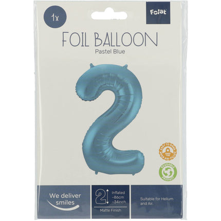 Globo Figura 2 Azul Pastel XL 86cm vacío