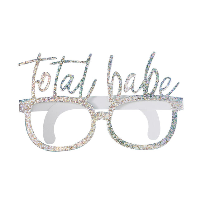 Gafas Plateadas Total Babe Glitter 13cm 8pcs