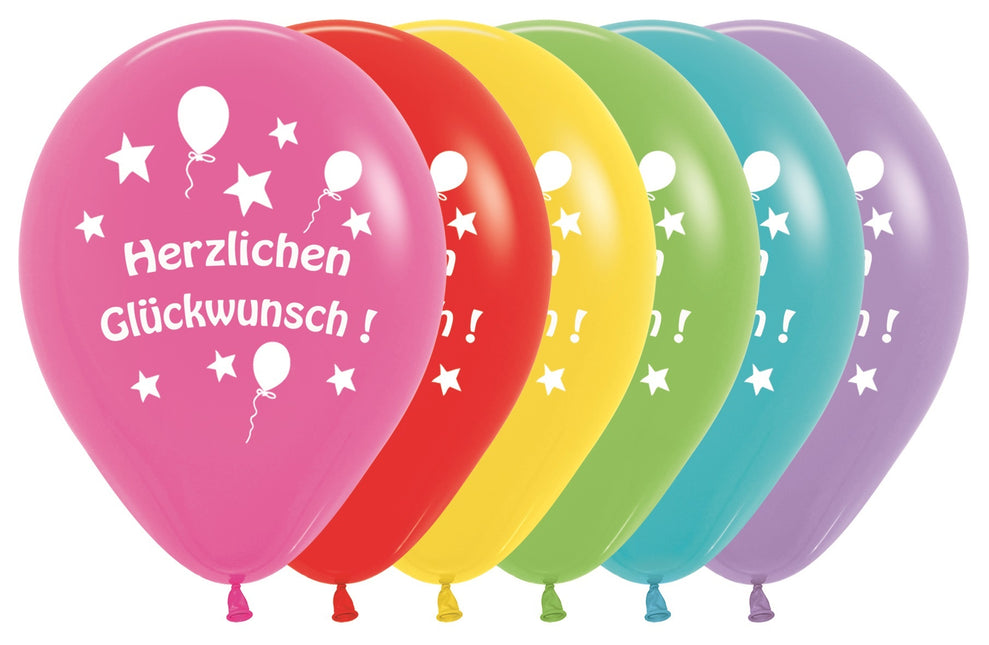 Globos Herzlichen Gluckwunsch Mix 30cm 12pcs