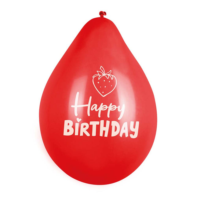 Globos Feliz Cumpleaños Fruta Doble cara 25cm 6pcs