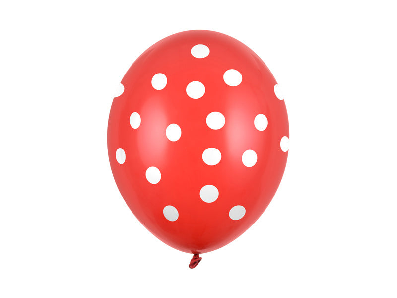 Globos Rojos Lunares Blancos 30cm 6pcs