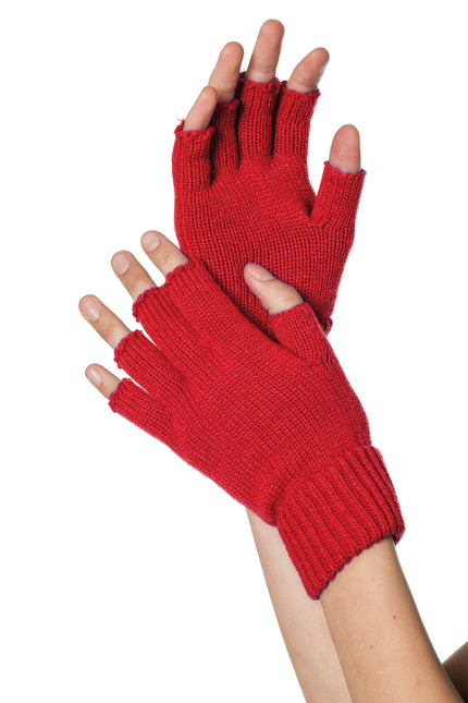 Guantes rojos sin dedos