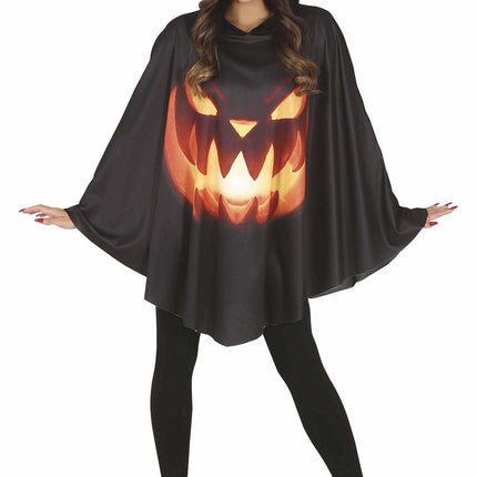 Poncho de Halloween Calabaza Señoras