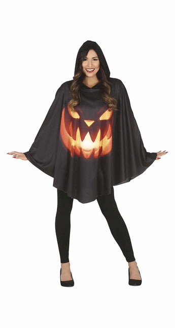 Poncho de Halloween Calabaza Señoras