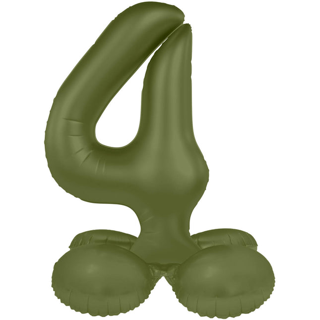 Globo Figura 4 Años Verde Mate 72cm