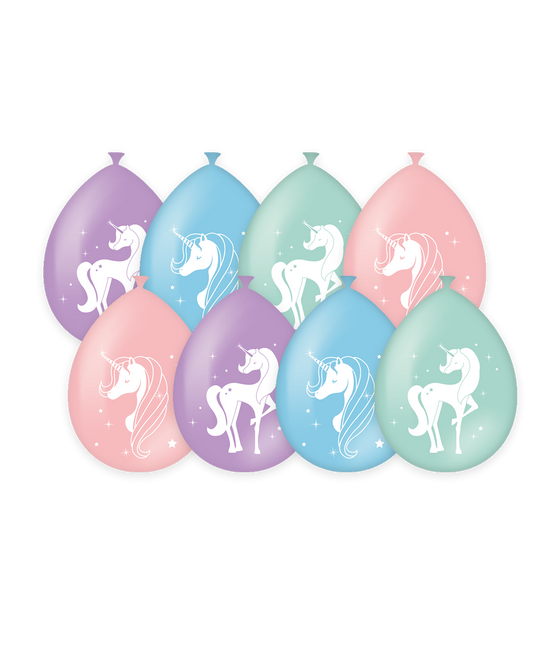 Globos Unicornio Colores 30cm 8pcs