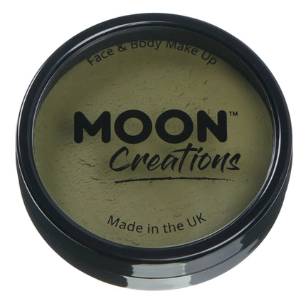 Moon Creations Pro Face Paint Cake Pots Verde Ejército 36g