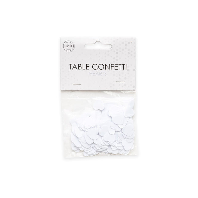 Confeti de mesa Corazones Blanco