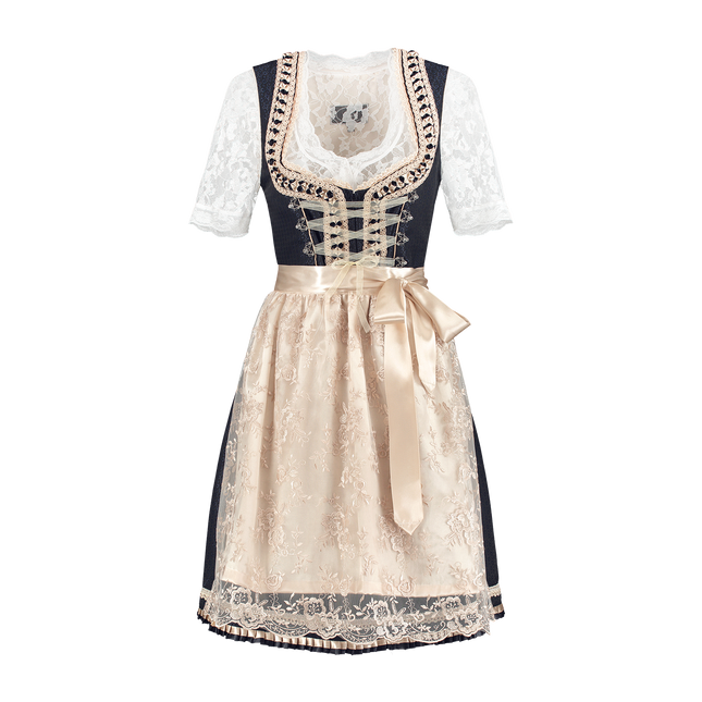 Blanco Azul Vestido Dirndl Oktoberfest Mujer 2 Piezas