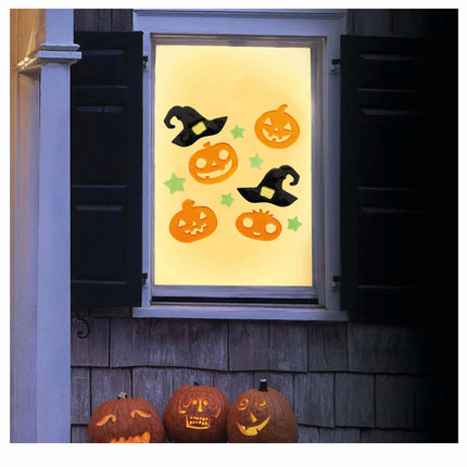 Decoración de Halloween para ventanas Calabazas