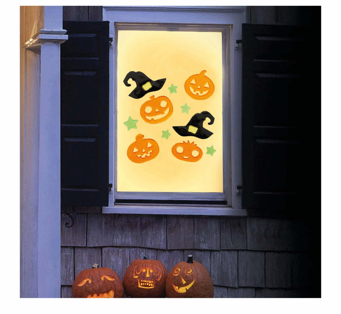 Decoración de Halloween para ventanas Calabazas