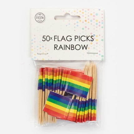 Palillos de cóctel arco iris 6cm 50uds.