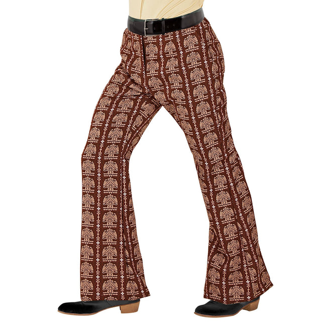 Pantalones Disco 70S Marrón Hombre Old School