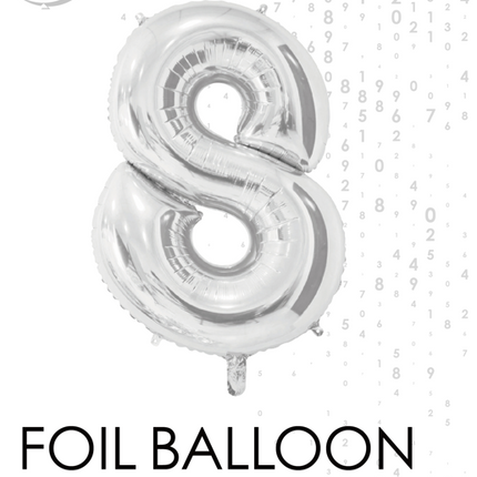 Globo de foil Figura 8 Plata 66cm