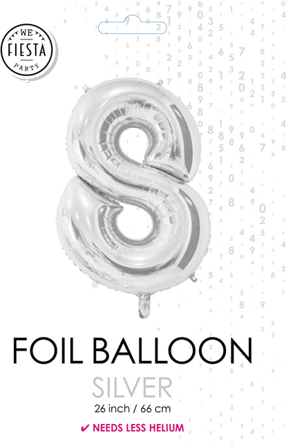 Globo de foil Figura 8 Plata 66cm