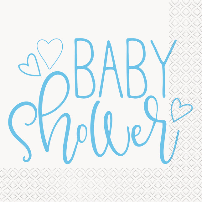 Servilletas Baby Shower Azul 16pcs