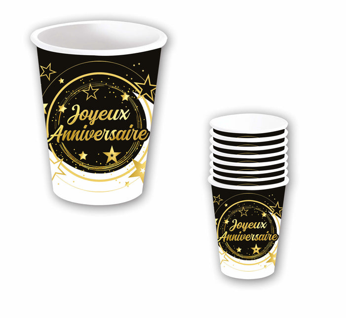 Tazas Joyeux Anniversaire 240ml 6pcs