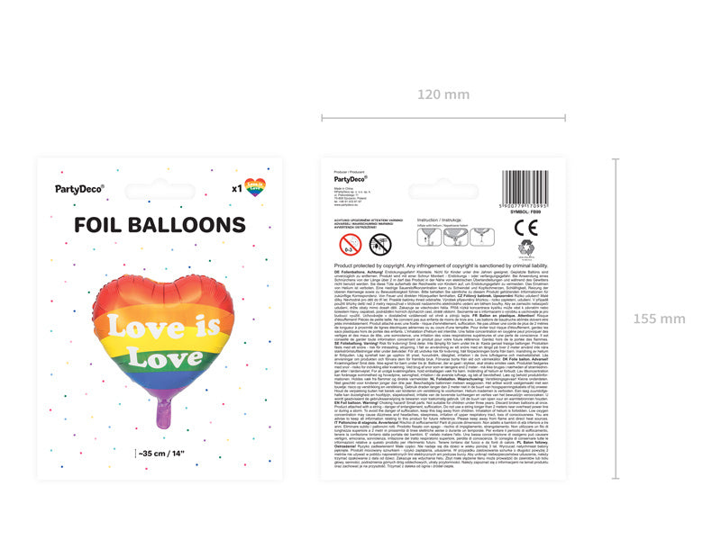 Globo de Helio Love Is Love Vacío 35cm