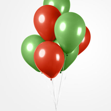 Globos Rojo Verde 30cm 10pcs