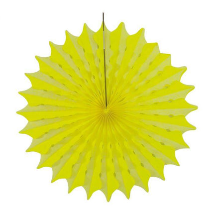 Abanico de Papel Amarillo Neón 45cm