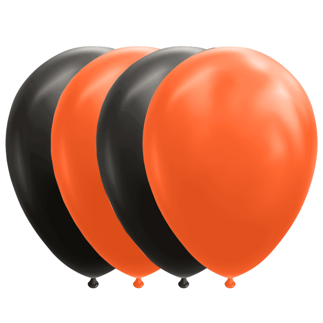 Globos Negro/Naranja 30.5cm 10pcs