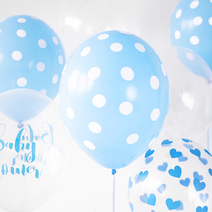 Globos Transparentes Corazones Azules