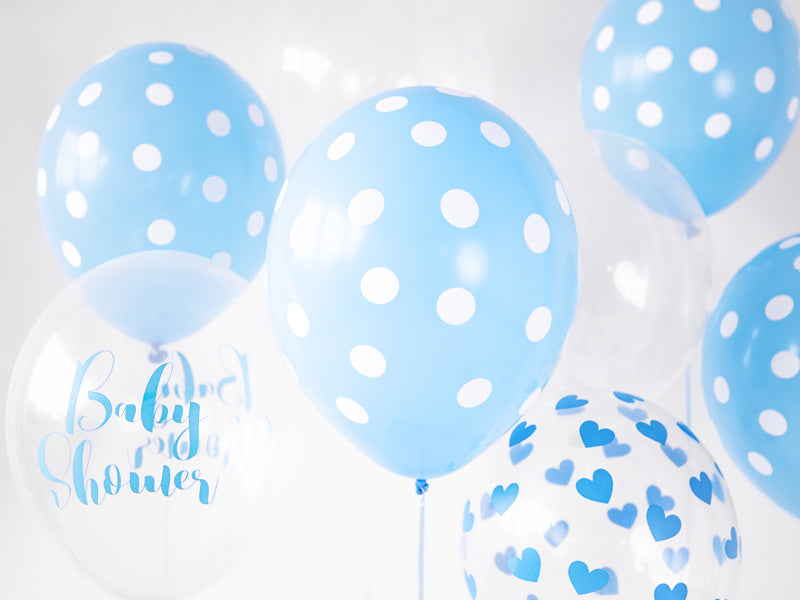 Globos Transparentes Corazones Azules