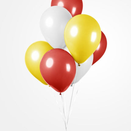 Globos Rojo Amarillo Blanco 30cm 100pcs