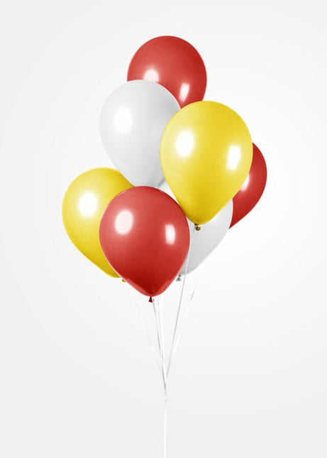 Globos Rojo Amarillo Blanco 30cm 100pcs