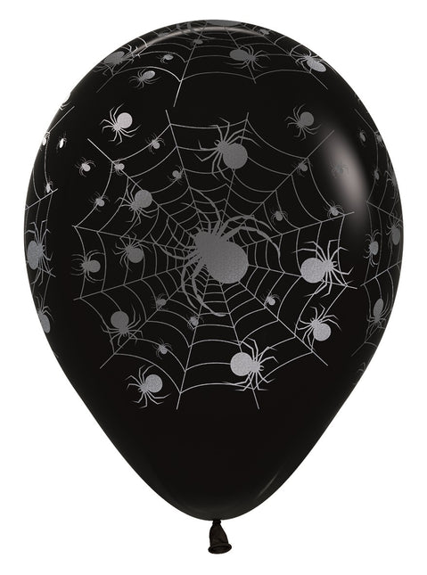 Globos Araña Tinta Metálica Plata 30cm 25pcs