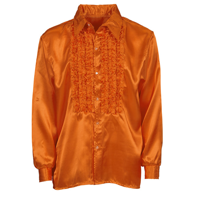 Blusa Disco 70S Naranja Hombre