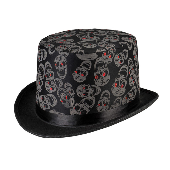 Sombrero de Halloween Calaveras Negro