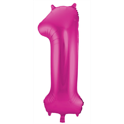 Globo Foil Figura 1 Fucsia Metalizado XL 86cm vacío