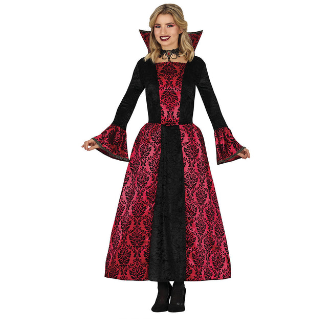 Vestido de Halloween de vampiresa rojo para mujer