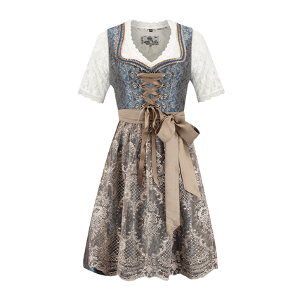 Blanco Azul Vestido Dirndl Oktoberfest Rosa Señoras