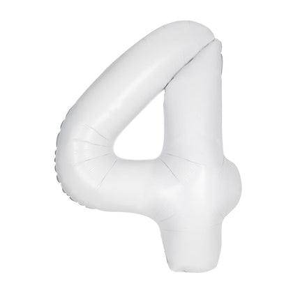 Globo Figura Blanco 4 Años Mate 86cm