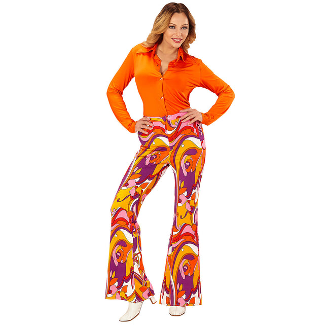 Pantalones Disco 70S Color Mujer