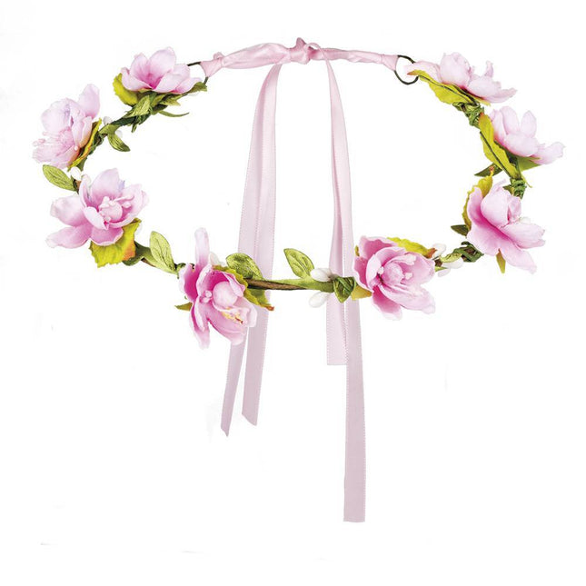 Diadema Floral Rosa Deluxe