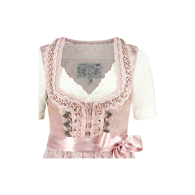 Vestido Dirndl Rosa Claro Oktoberfest Mujer 2 Piezas