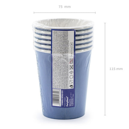 Tazas Feliz Cumpleaños Azul 220ml 6pcs