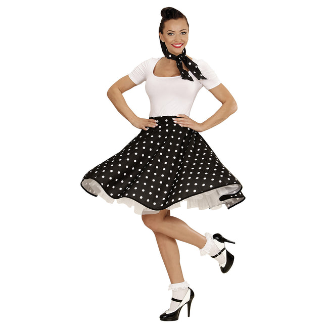 Conjunto Disfraz Rock N Roll 50S Negro 2 piezas