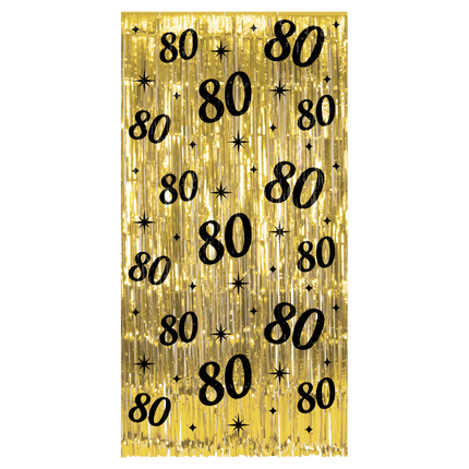 80 Años Cortina Puerta Oro Negro