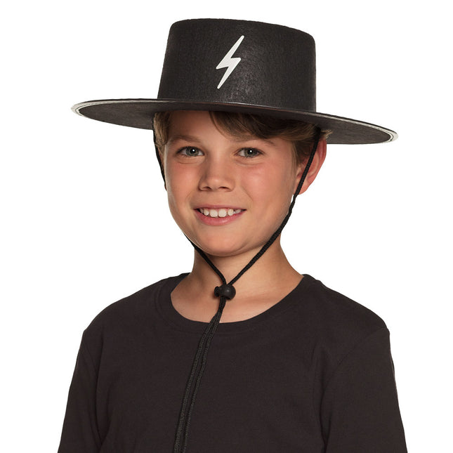 Sombrero Bandido Negro Niño 36cm