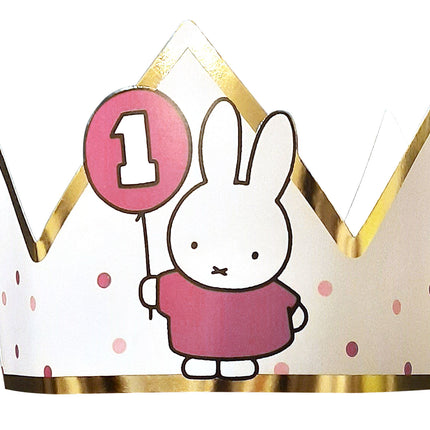 Corona Miffy 1 Año Rosa 9,5cm