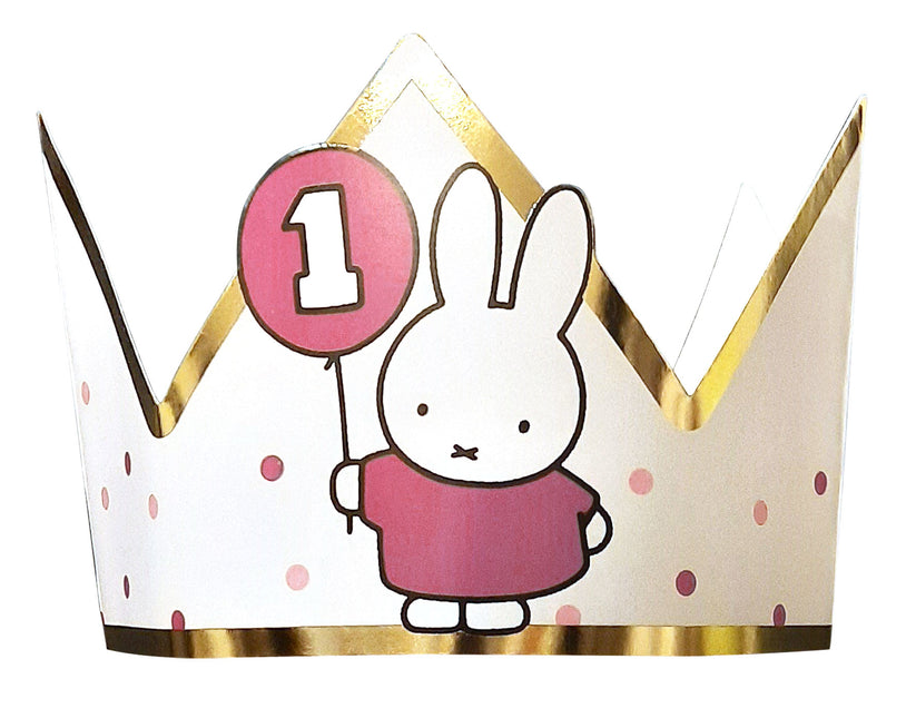 Corona Miffy 1 Año Rosa 9,5cm