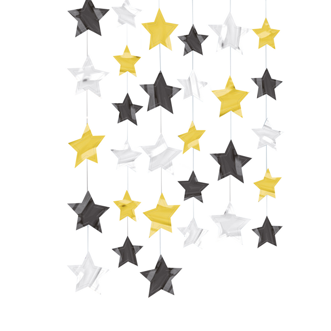 Hollywood Decoración Colgante Estrellas 2.1m 6pcs