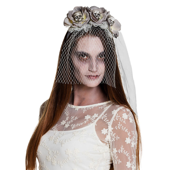 Diadema Halloween Velo Zombie 58cm